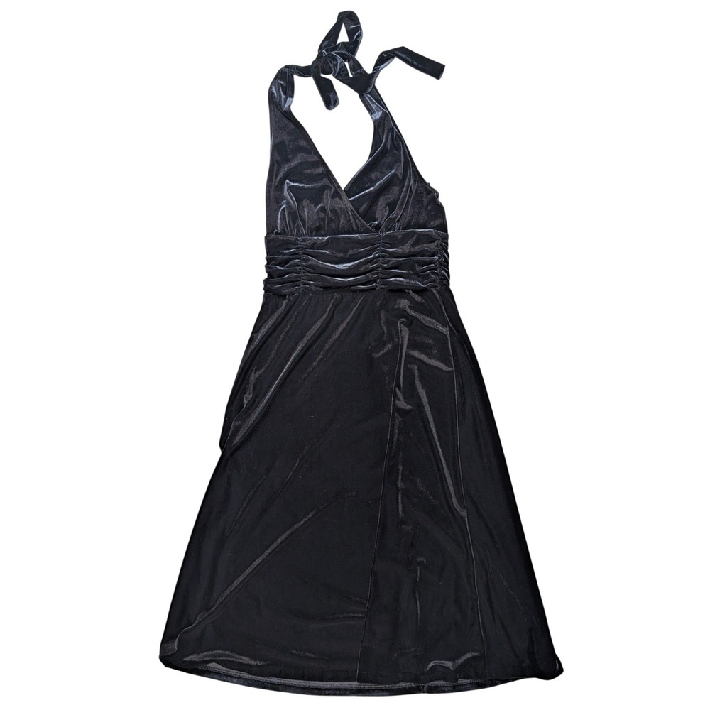 Connected Apparel Size 10‎ Velvet Halter Top Stretch Aline Midi Dress